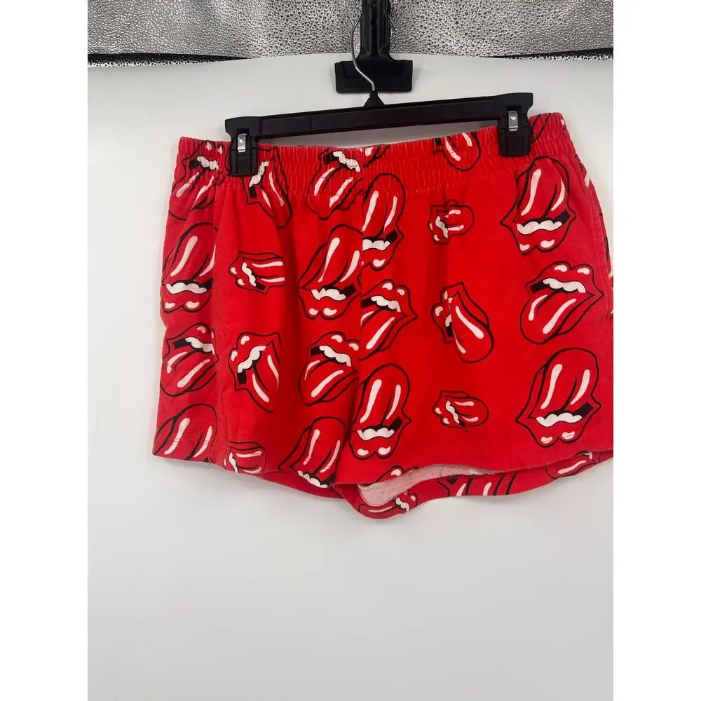 The Rolling Stones Women's XL Red White & Black Shorts Comfy Stretchy w/pockets - Picture 4 of 5